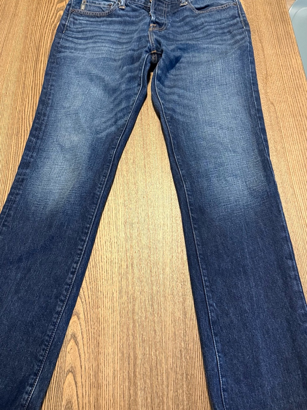 Abercrombie & Fitch Men's Navy Blue Straight-Leg Jeans